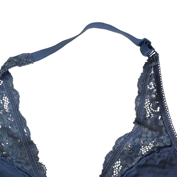 Soma Womens M Bralette Lace Halter in Periwinkle Blue - Picture 7 of 8